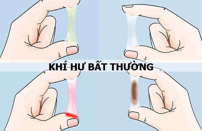 Dịch âm đạo bất thường có thể có màu đục, hồng, vàng xanh, nâu đỏ