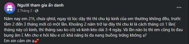 Câu hỏi của người bệnh trong group HỎI ĐÁP VỀ BỆNH PHỤ KHOA HÀ NỘI