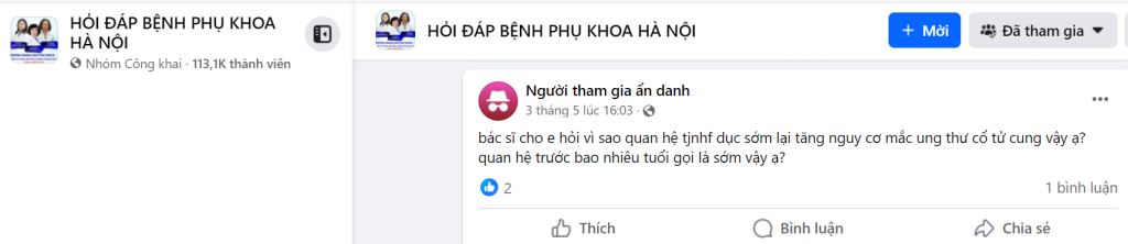 Quan hệ tình dục sớm gây ung thư ở cổ tử cung