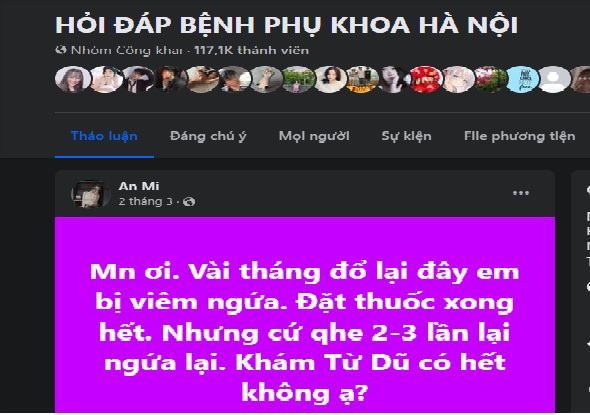 Hình ảnh câu hỏi của bạn trong group HỎI ĐÁP BỆNH PHỤ KHOA.