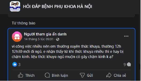 Thức khuya có gây chậm kinh không?