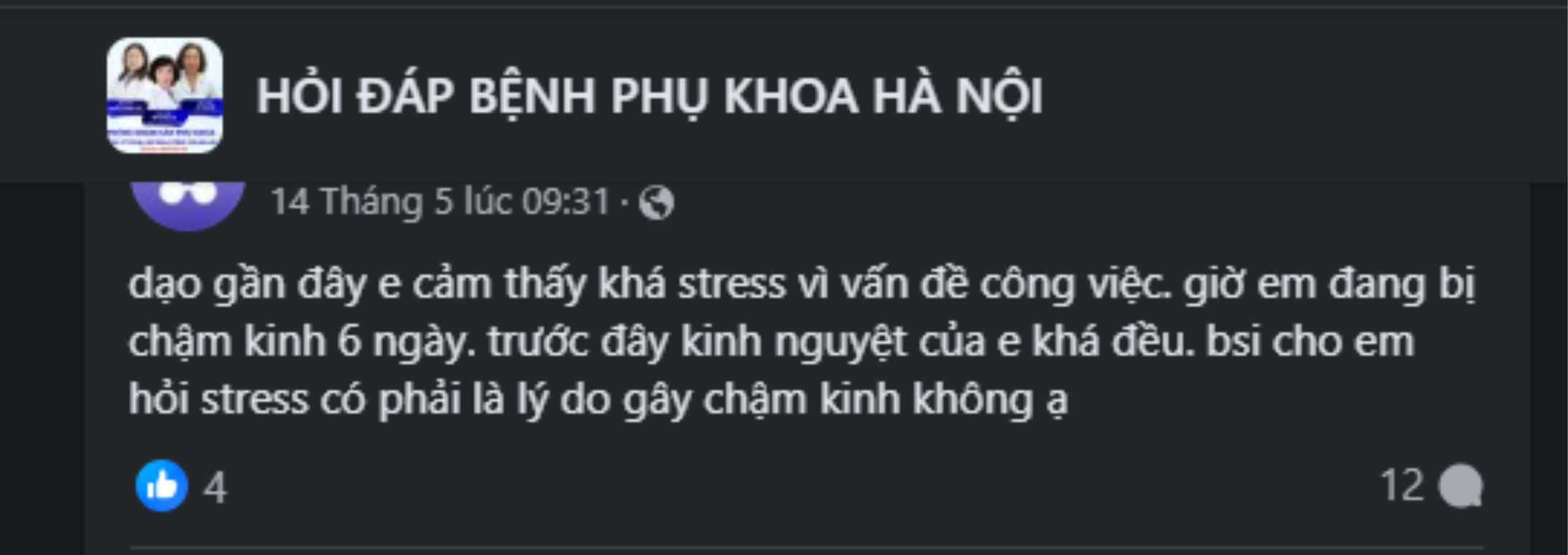 Hình ảnh câu hỏi của thành viên Group HỎI ĐÁP BỆNH PHỤ KHOA