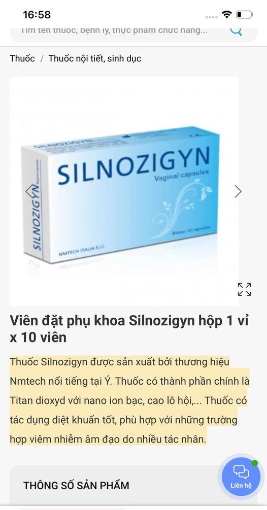 Bác sĩ kê thuốc đặt Silnozigyn có tốt không? 2 Hình ảnh do khách hàng ẩn danh cung cấp