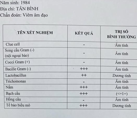 Khám phụ khoa viêm âm đạo do nấm và tạp khuẩn 2 Hình ảnh do khách hàng ẩn danh cung cấp