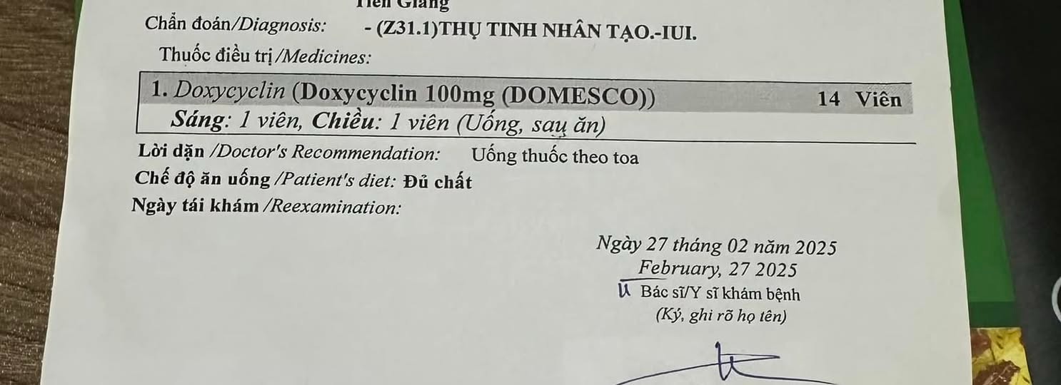 Làm IUI có cần uống kháng sinh diệt vi khuẩn trong tinh dịch không? 2 IUI