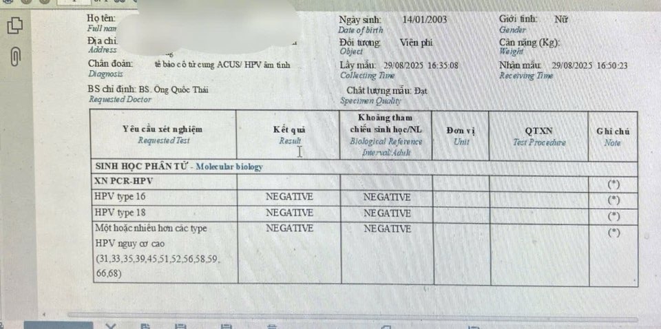 Xét nghiệm HPV 14 chủng âm tính có cần lưu ý gì không? 2 68c4e2bc6bcfa hpv